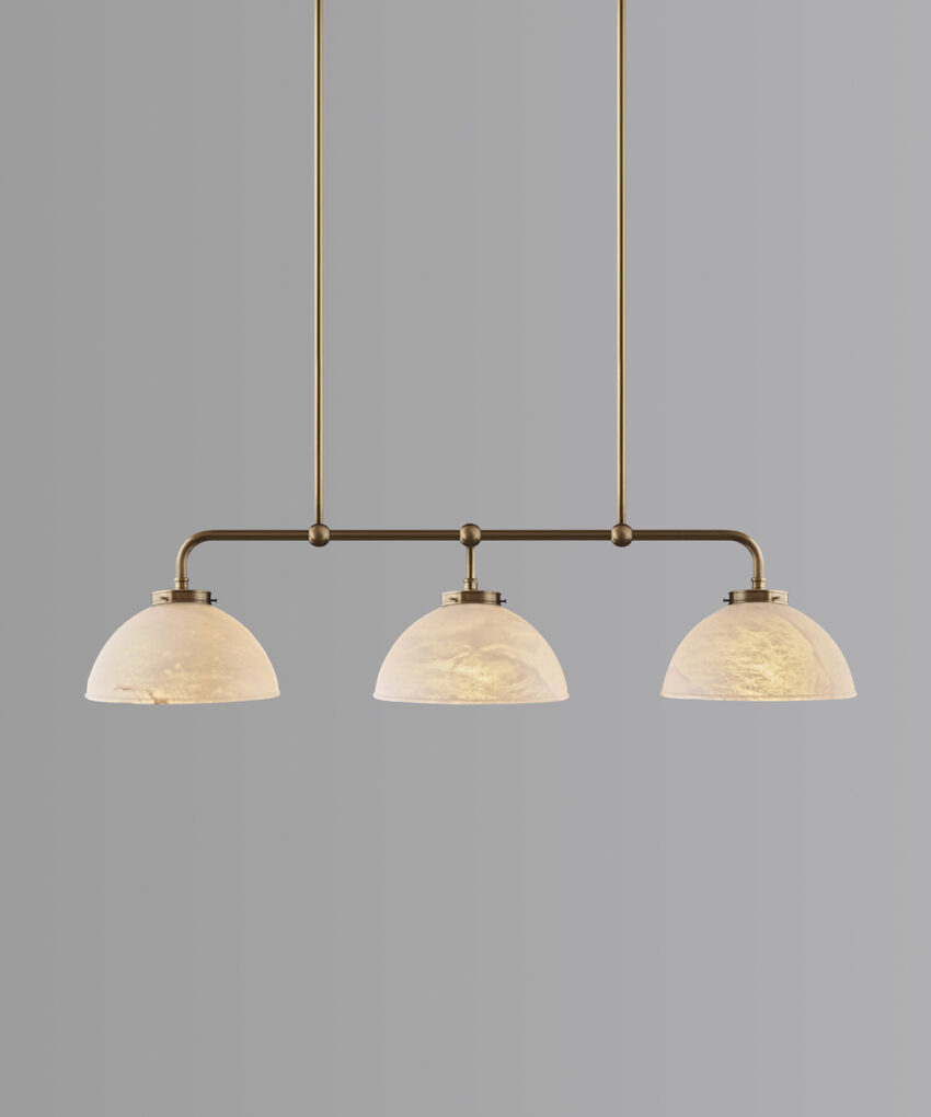 Alabaster Triple Pendant On Rod