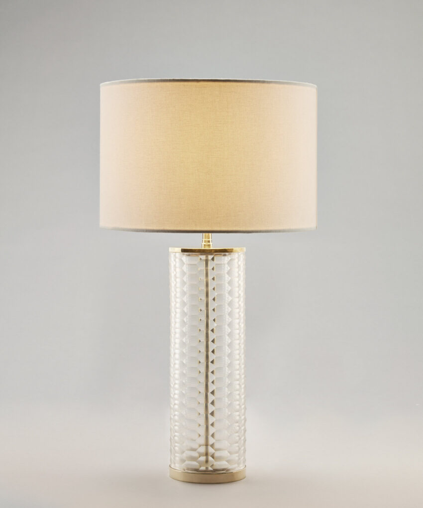 Clear Honeycomb Glass Table Lamp