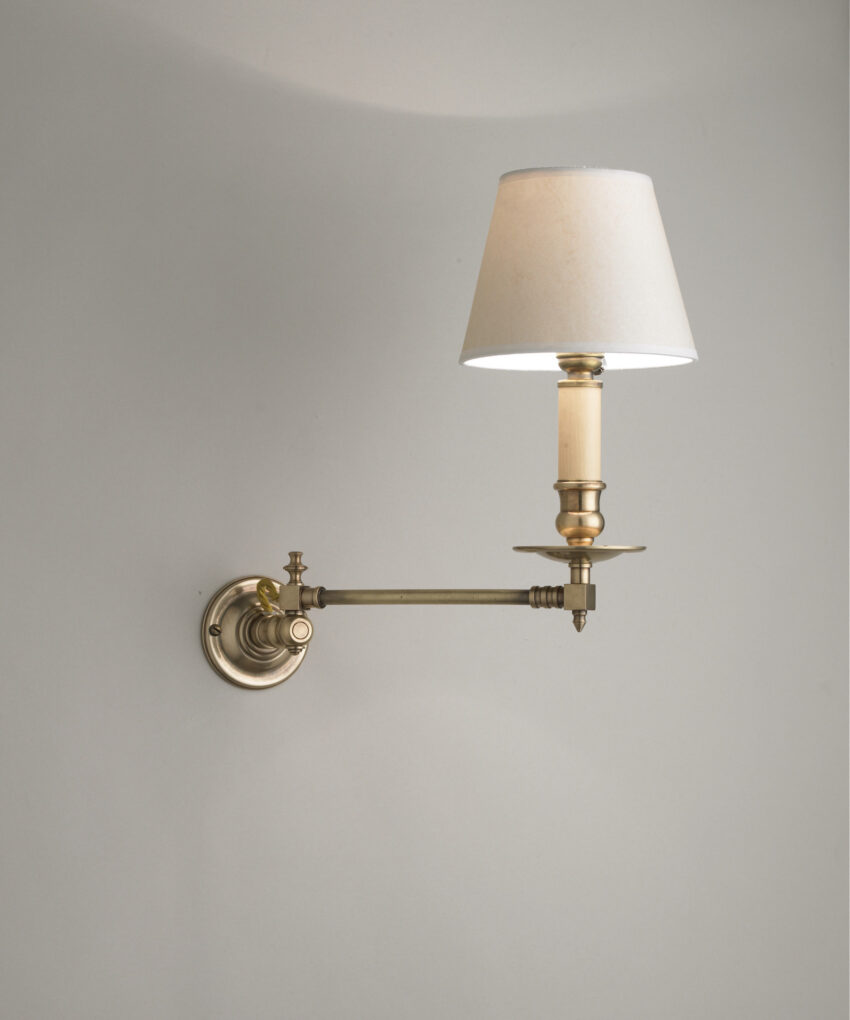 Hector Swing Arm Wall Light, Round Backplate