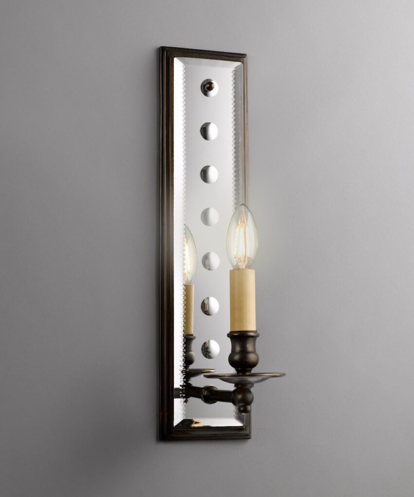 Mirror Back Wall Light With Spots