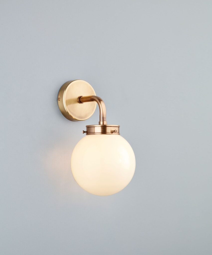 Hector Mini Globe Wall Light, Opal Glass