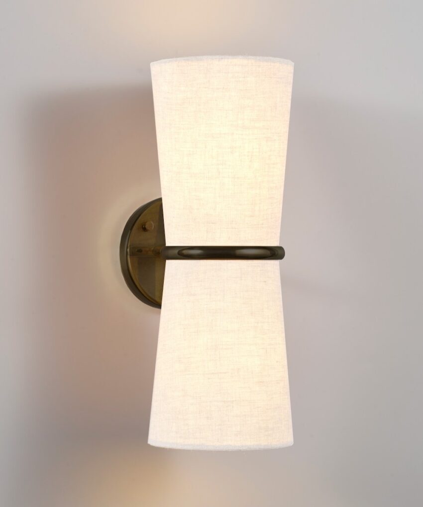 Cone Wall Light, Linen Shade