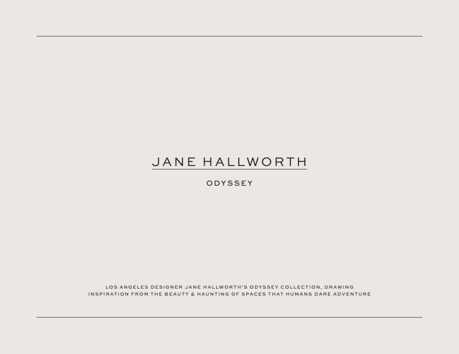 Jane Hallworth Odyssey