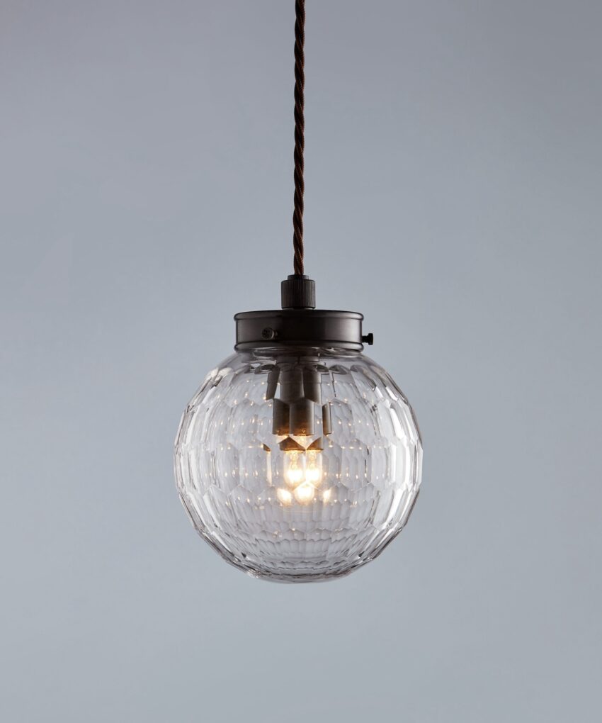 Hammered Glass Globe Pendant, Mini