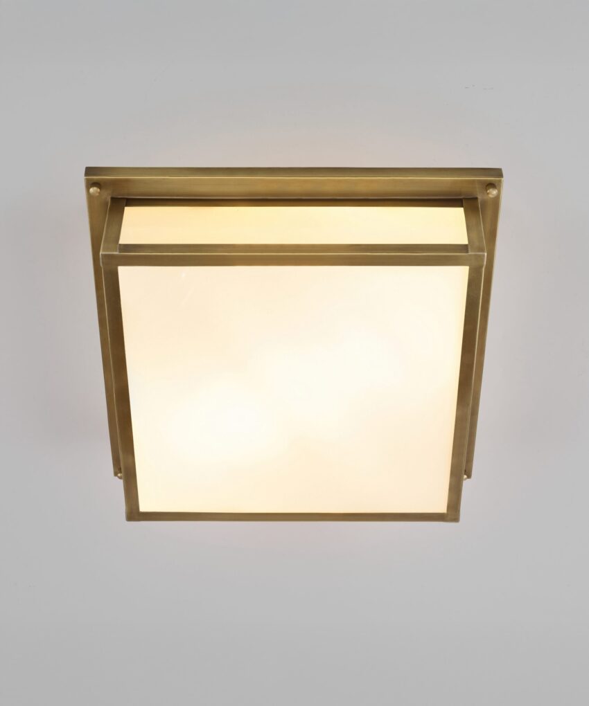 Square Flush Mount with Opaline Glass