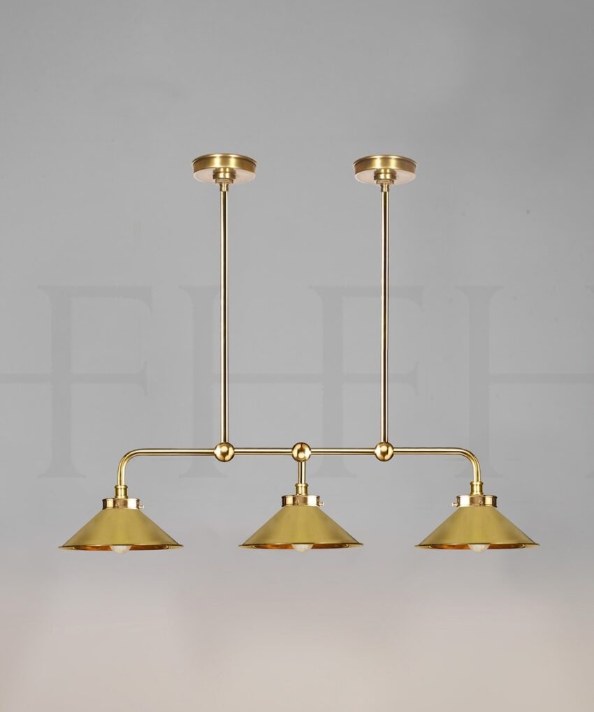 Leila Brass Triple Pendant Small