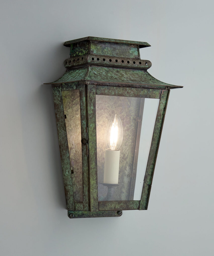 ZEUS WALL LANTERN, SMALL, VERDIGRIS