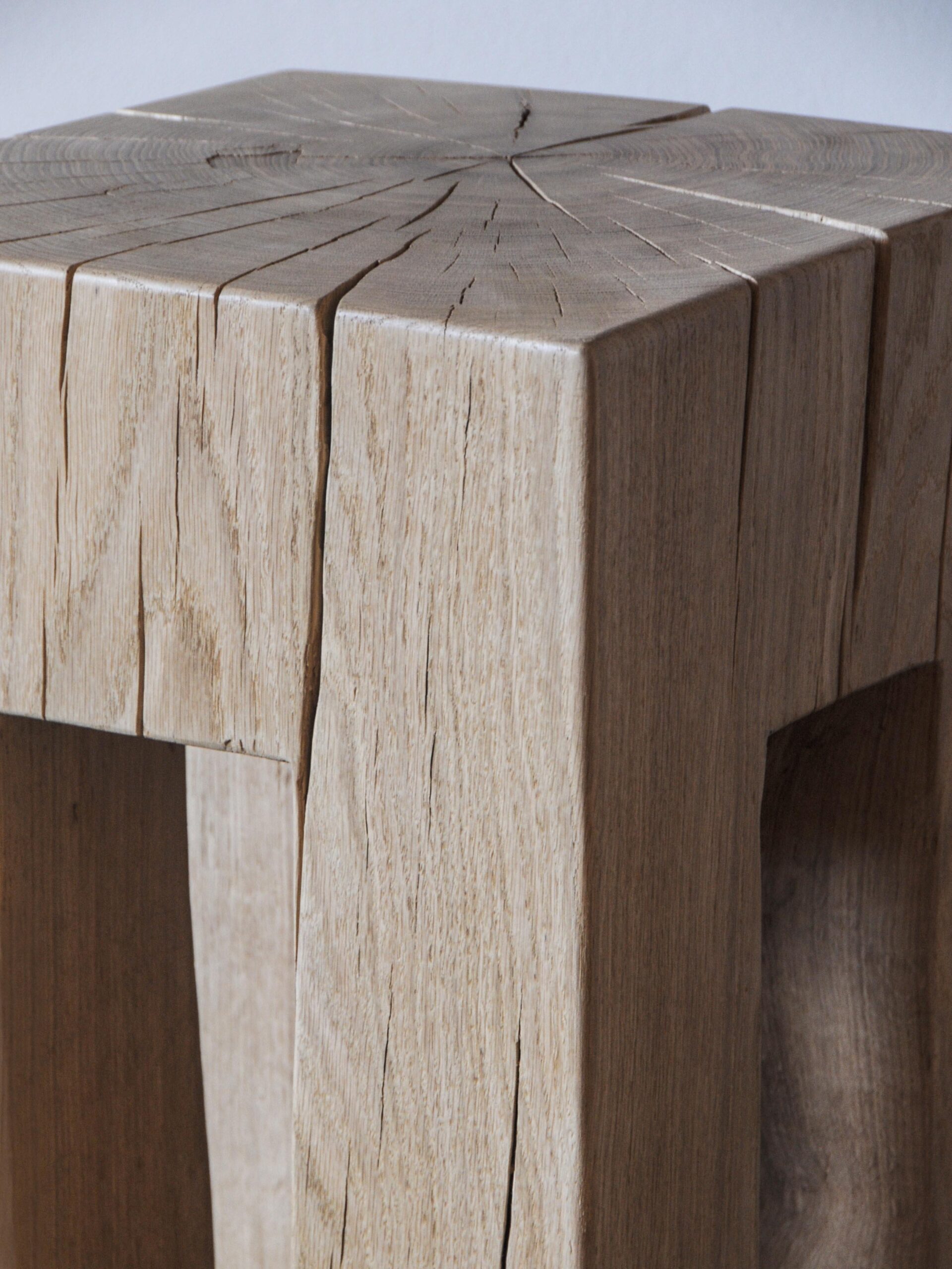 CARVED OAK SIDE TABLE