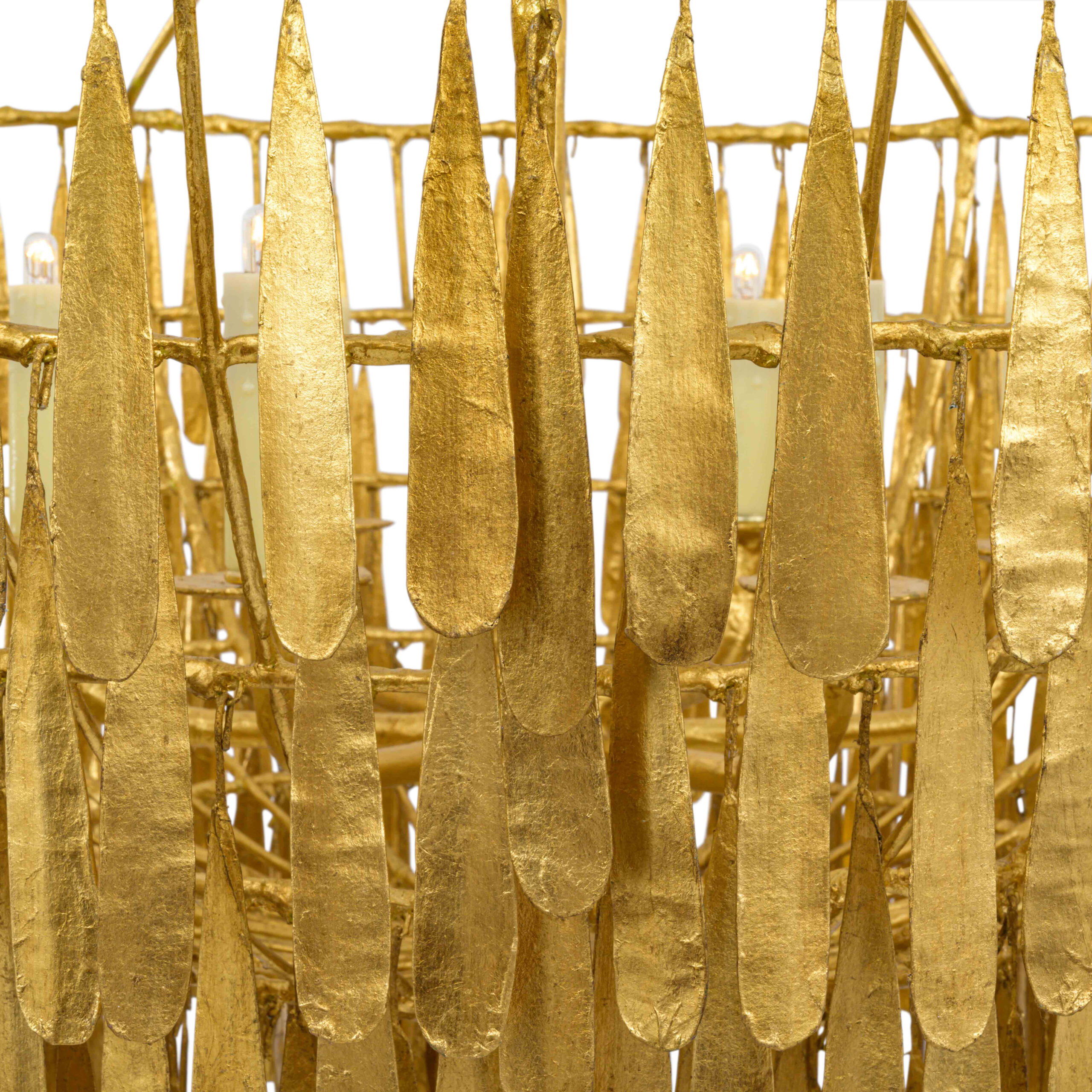 Gilded Cage Large Chandelier with Condensed Drops